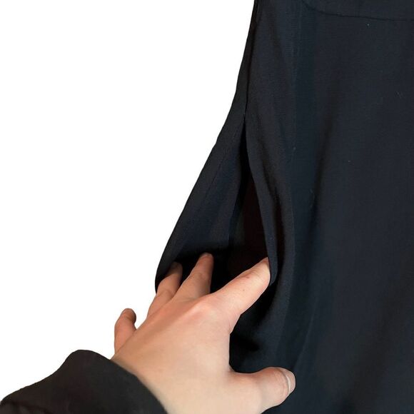 Ann taylor Loft black short sleeve mini dress with white trims - Picture 6 of 10